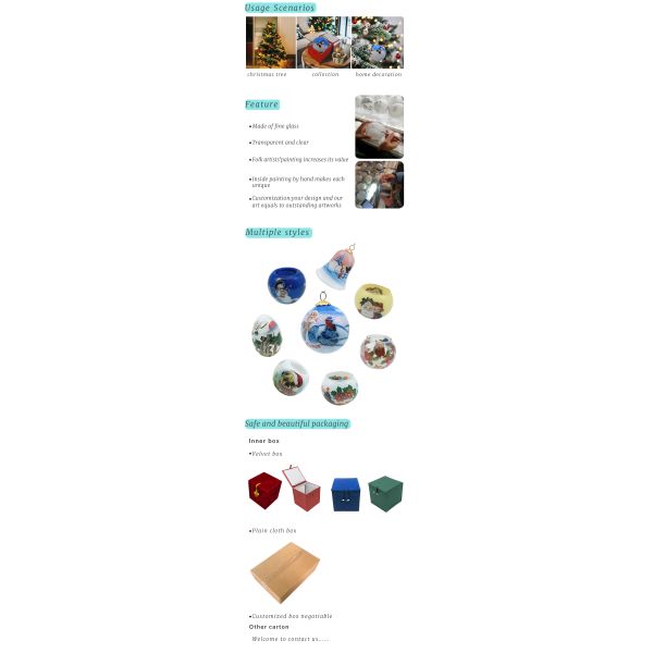 Unique Hand-painted Shaped Christmas Glass Balls Decorations for Gifts