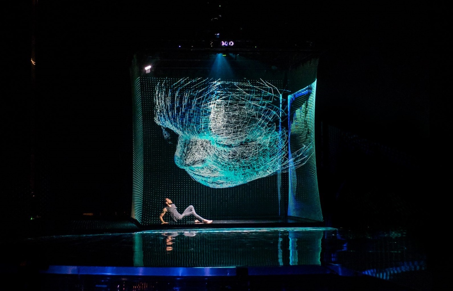 Материал полиамида экрана прозрачной марли проекции Hologram 3D голографический