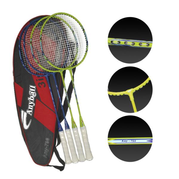Aluminum 798 Badminton Racket Set Multi Colors Junior Badminton Racquet With Bag