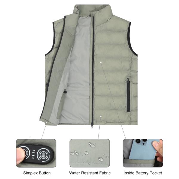 Zipper Heated Waistcoat Sweat Winter USB 5V Collar Smart Warming Heating Cotton