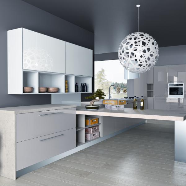 Blum Hardware and Veneer Finish YALIG Smart Wood Shaker Kitchen Cabinet for Apartment