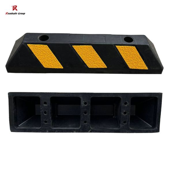 Yellow Black Rubber Wheel Stopper Parking Car Stops