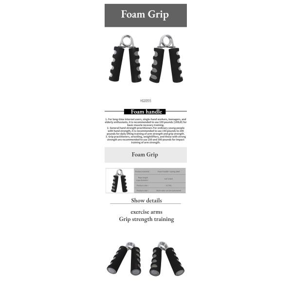 Foam Strength Training Hand Grips for Muscle Building Custom Logo Design Lightweight and Adjustable