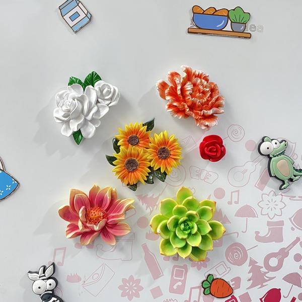 Cute Flower Customized Logo 3D Soft PVC Rubber Fridge Magnets 2D 3D For Fridge Decoration