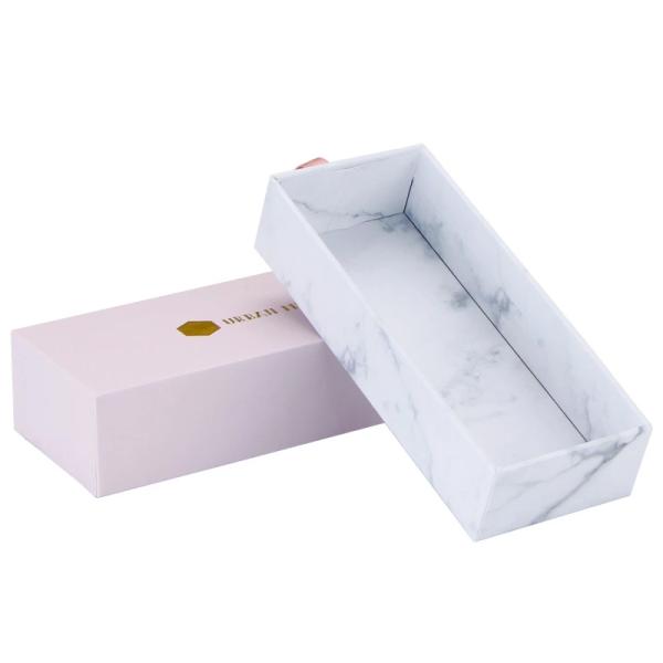 Шкатулка для драгоценностей ящика упаковывая творческим бумажным напечатанное мрамором горячее печатание золота