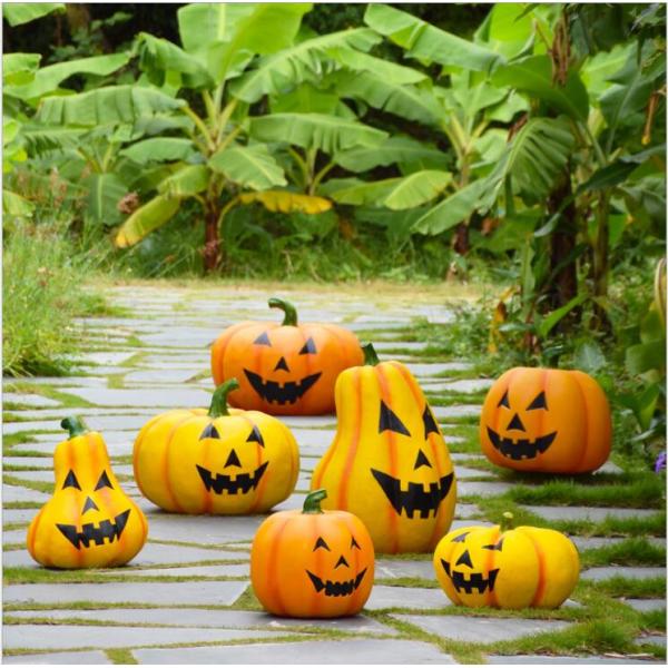 Halloween decoration fiberglass pumpkin lamp sculpture