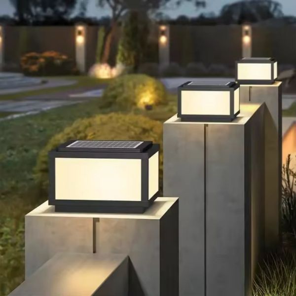 LED Solar Pillar Light With Energy-Saving LED Chips Weather-Resistant Design For Patio Pillars