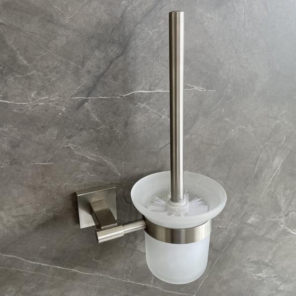Luxury Bath Room Metal Toilet Brush Holders Wall Mounted Stainless Steel 304