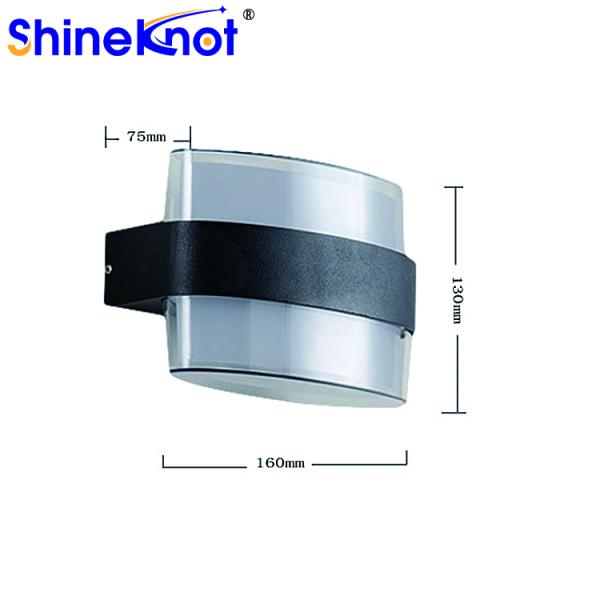2*5W Double Head Flat Aluminum Shell Abs Lamp Shade Led Wall Light Product Weight 0.52kg