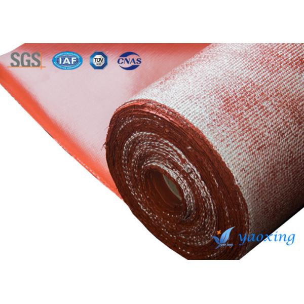 tissu enduit de silicone rouge de fibre de verre tissé par sergé de 3.5mm