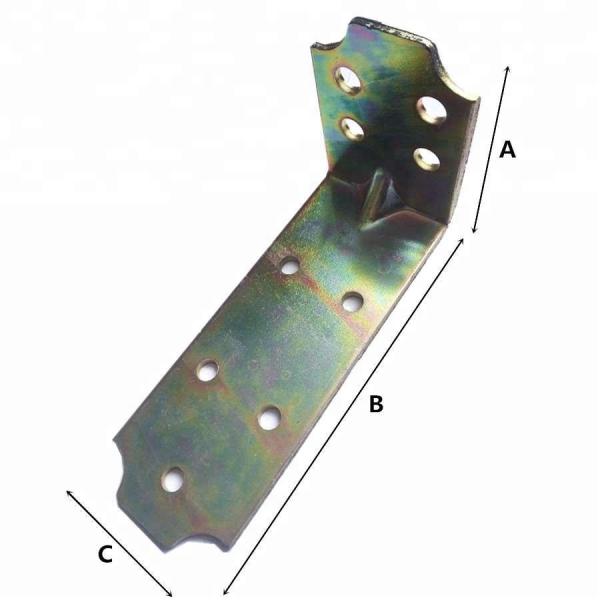 Плоская Т-образная угловая скобка для ремонта 45*160*140 мм