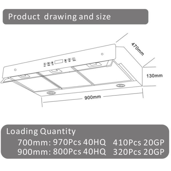 Wall Mounted Ventilator Slim Cooker Hood 90cm Cooking Appliances