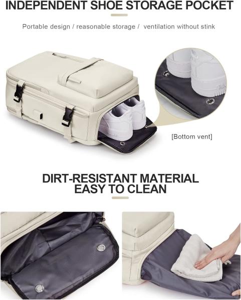 Beige Large Airline Approved Carry On Waterproof Business Work Custom Travel Bag for Women Men