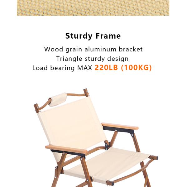 Silla de acampada plegable de aluminio 100kg Capacidad 52x43x62cm