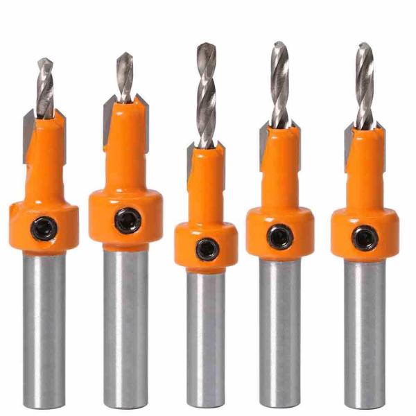 Wholesale 8 Shank Wood Countersink Router Drill Bit Woodworking Expanding Screw Hole Drilling Milling Cutter for Timber Plastic