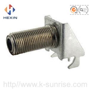 long f connector with brackets for pcb board