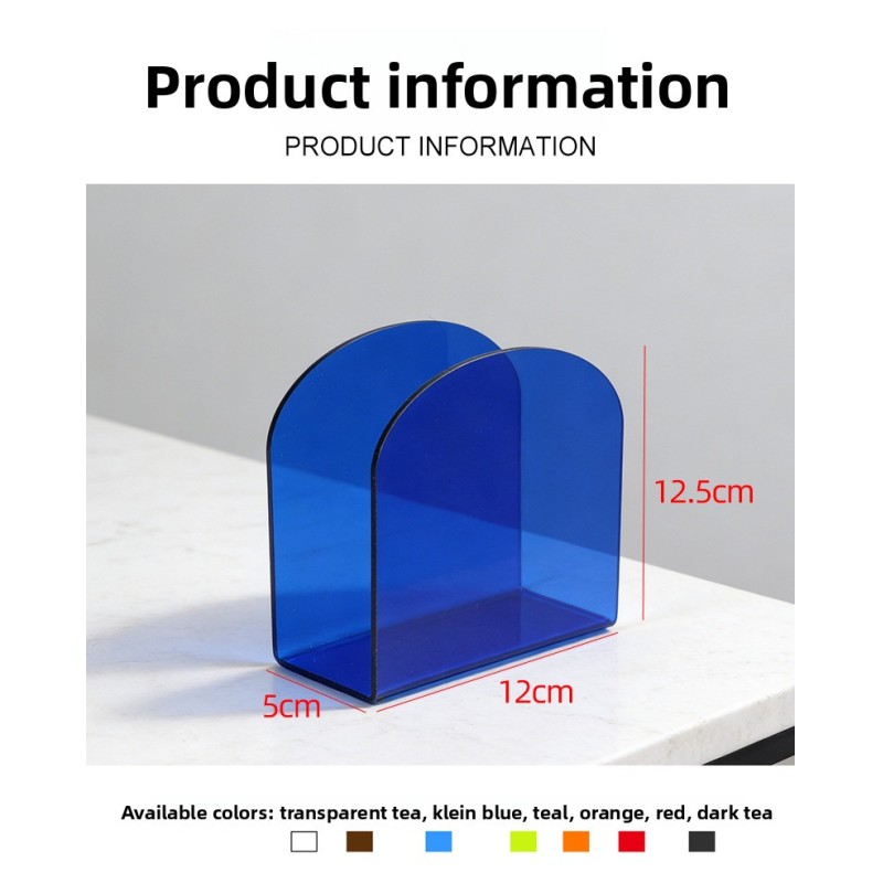 High Transparency Tissue Box High-End Creative U-Shaped Square Towel Napkin Storage Rack for Restaurant Coffee Shop
