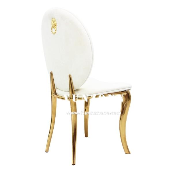 High-End Hotels Banquet Chair Gold Wedding Party Stainless Steel Living Room White Velvet Dining Chair