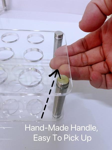 Scientific Experiments 12Pcs 20x150mm Glass Test Tubes With Cork Stoppers 1 Rack Of Acrylic Material