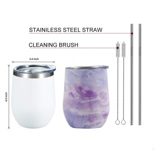 12oz Double Walled Stainless Steel Wine Tumbler Custom For Girl