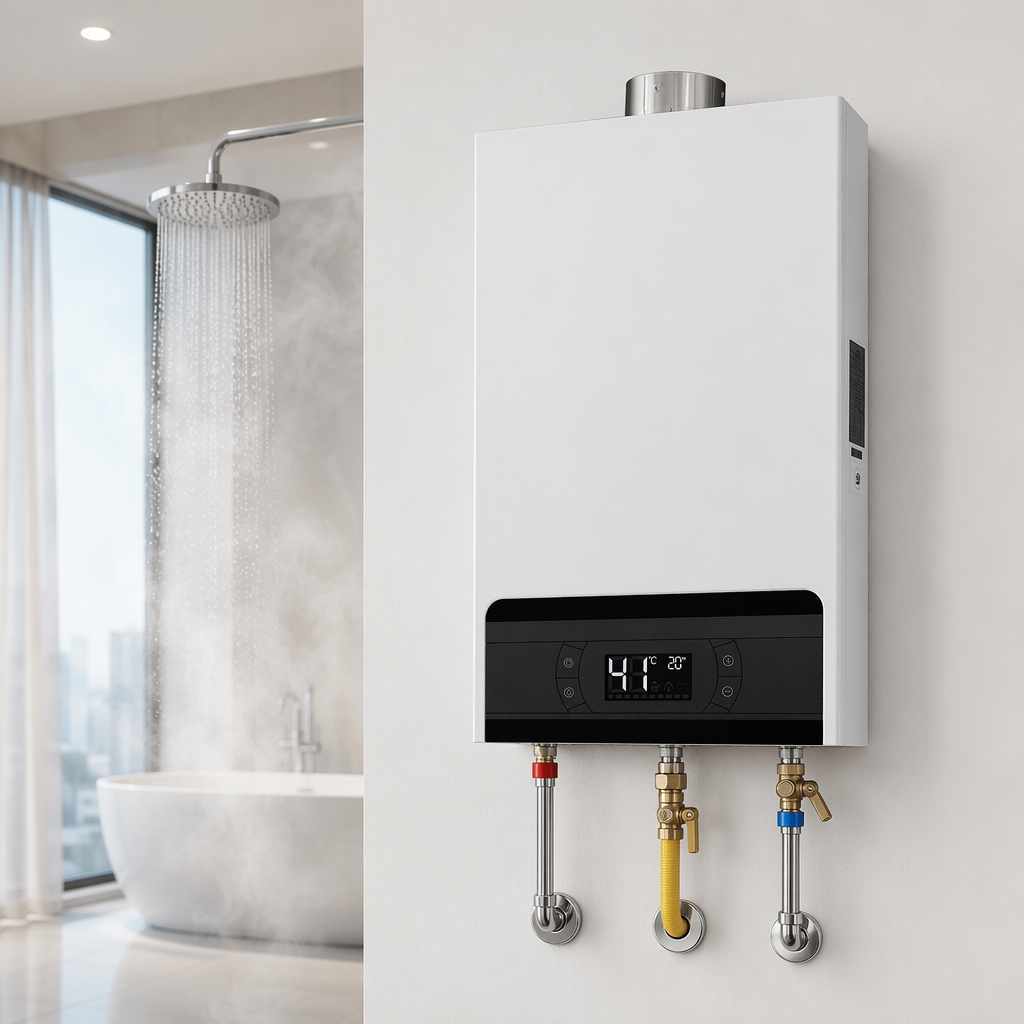 220V Forced Exhaust Gas Water Heater Equipped with Touch Panel Control Method and Wide Temperature Range 35 to 80 Degree