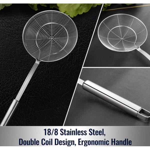 Варить жарящ ковш шумовки стрейнера паука посуды нержавеющей стали
