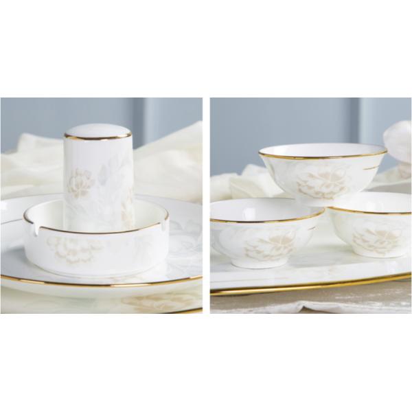 Irregular Gilt Edge Smooth Contemporary Porcelain Dinnerware For Catering Events