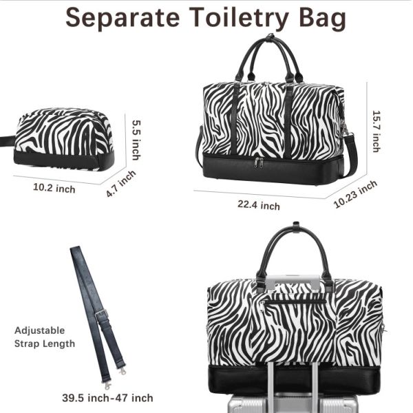 Women'S Travel Bag Striped Travel Bag Yoga Dry Wet Separation Bag Travel Bag