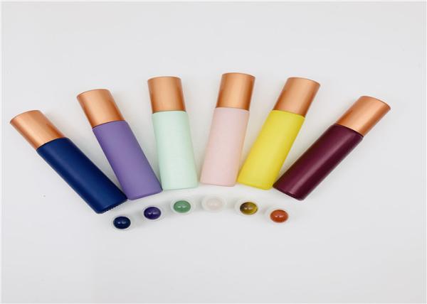 Essential Oil Glass Roller Bottles , Roll On Perfume Bottles Color Frosted Design