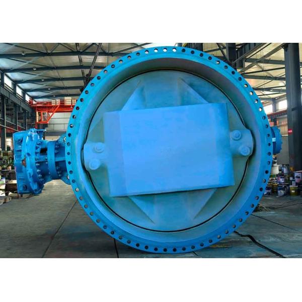 AWWA DN3000 Blue High Performance Butterfly Valves , Medium Pressure Ductile Iron Butterfly Valve