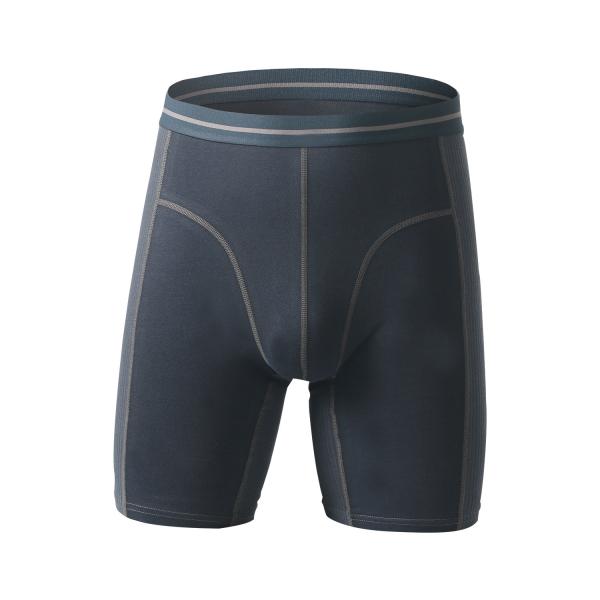 Cueca boxer masculina de algodão de compressão branca, roupa íntima de algodão macio, pernas alongadas, calças abrasivas