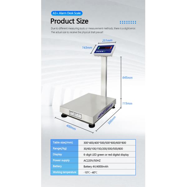 500KG Capacity SOHE A3 Two-Colour Alarm Lights for Electronic Industrial Weighing Scales