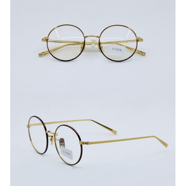 Fashion retro round eyewear frame for Women girls Daily school business with titanium temples ultralight