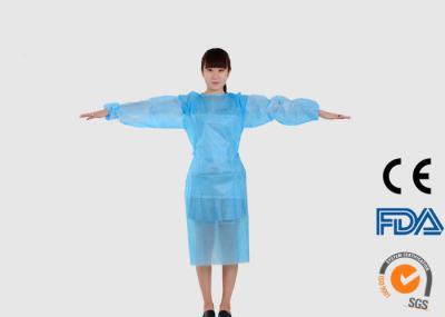 Non Woven Disposable Medical Gowns Blue Color For Cross Infection Preventing