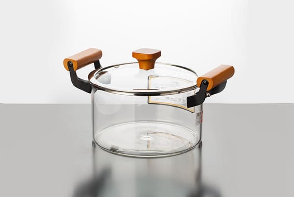 2.2L Clear Borosilicate Glass Kitchen Wares Cooking Pot Heat Resistant Hand Blown