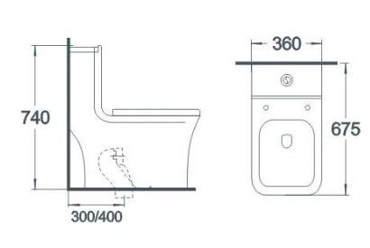 Wholesale Dual Flush Water Closet Ceramic Washdown Rimless P-Trap One Piece Toilet