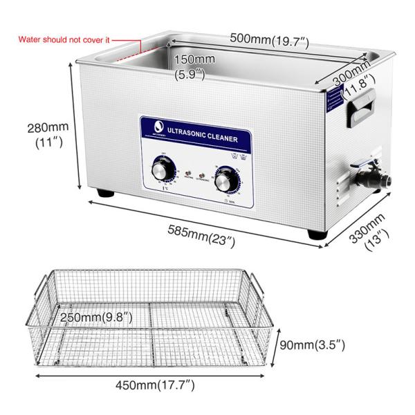 480W 22L Skymen Ultrasonic Cleaner SUS304 Tank For Car Parts Auto Parts