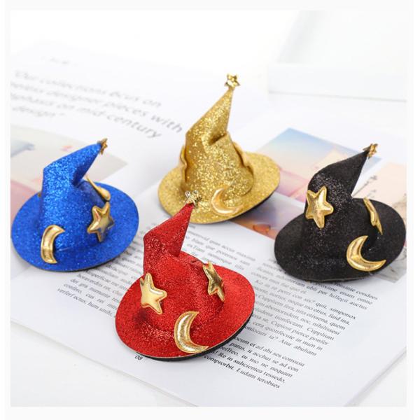 Halloween Hat Hairpin Costume Bonnet Hair Accessories For Kids Hair Clips Sequins