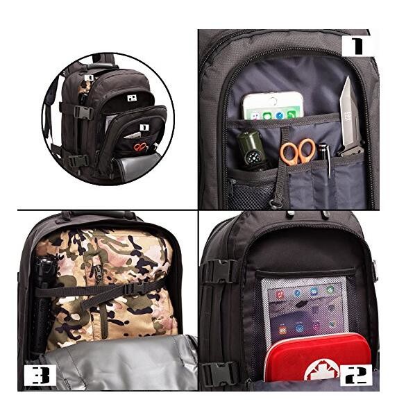 3-Day Expandable Backpack Military Backpack Molle Assault Bag Hiking Bag Large Rucksack for Comping, Traveling, Trekking