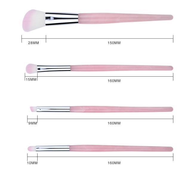 Exquisite Foundation Cosmetic Makeup Brush Set 7PCS Private Label Pink Resin Handle