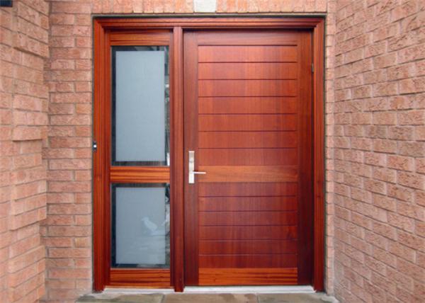 Elegant Modern Solid Wood Entrance Doors , Solid Wood Interior Doors With Glass