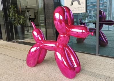 Escultura exterior da fibra de vidro da resina moderna de Art Hot Pink Balloon Dog