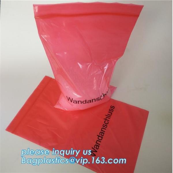 Grip Self Press Seal Zip Lock Plastic Bags with Red Side, Self Resealable Mini Grip Poly Plastic Clear Bags All Sizes