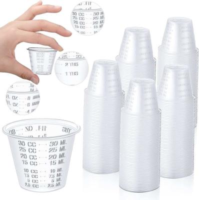 Medicine Cups Clear Transparent Disposable Cups PP Plastic Medicine Dispenser 10ml 20ml 30ml Liquid Measuring Medicine