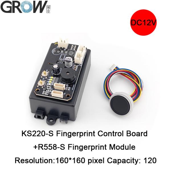 GROW KS220-S+R558-S DC12V Плата контроля доступа по отпечатку пальца с двумя реле, с режимами самоблокировки/зажигания/импульсным, с администратором/пользователем