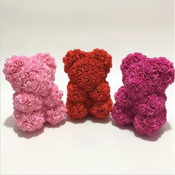 PE Roses Bear with More Colors Bear Roses for Christmas Gift  Rose bear China factory Valantines day gift