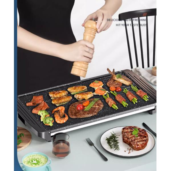 56*25cm Electric Cooking Pan for Kitchen BBQ Barbecue Non-stick and Scratch-resistant