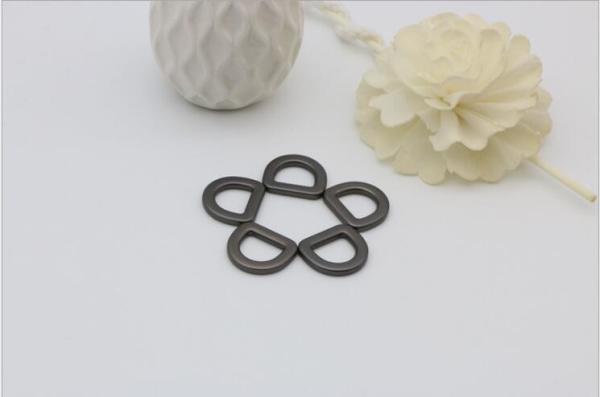 New style matte gun metal color flat meat d ring buckle 12 mm for bags