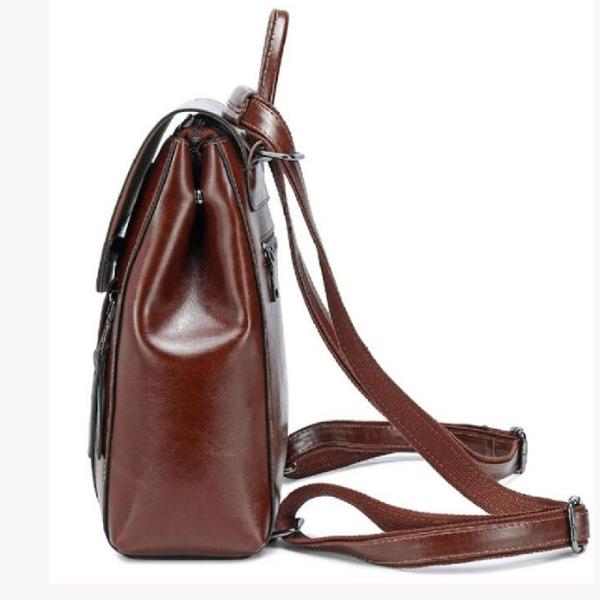 Рюкзак воска масла Cowhide 2 слоев дам кожаный