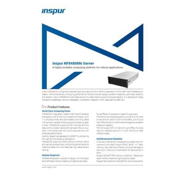 NF5280M6 rack-mounted storage server deep learning database virtualization high-performance computing high-end customization